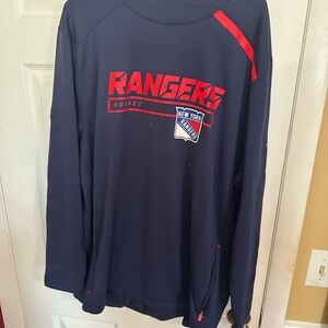 Navy Blue Rangers Hockey Long Sleeve Shirt